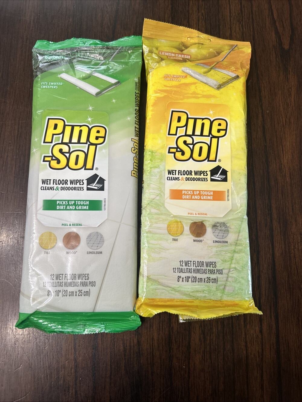 Pine-Sol Wet Floor Wipes 1 Original 1 Lemon Fresh 12 Count